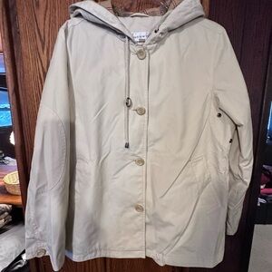 Jones New York Beige Hooded Utility Jacket